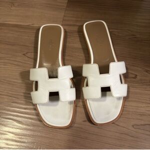 Elegant White Slide Sandals